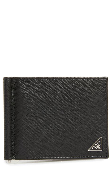 prada saffiano clip wallet|Prada saffiano wallet price.